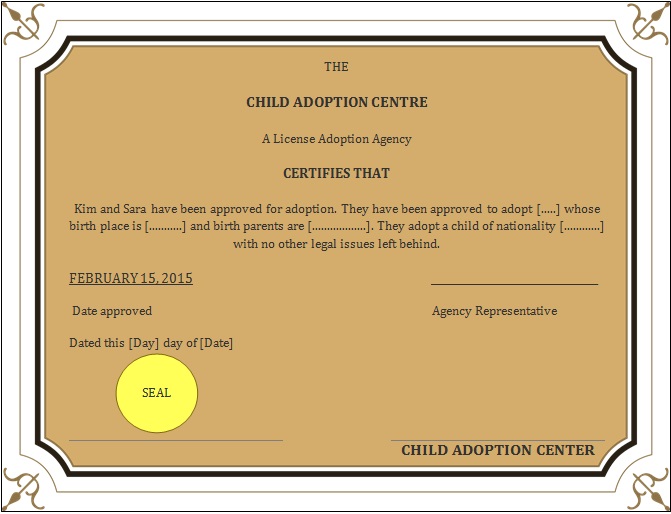 adoption certificate template 15