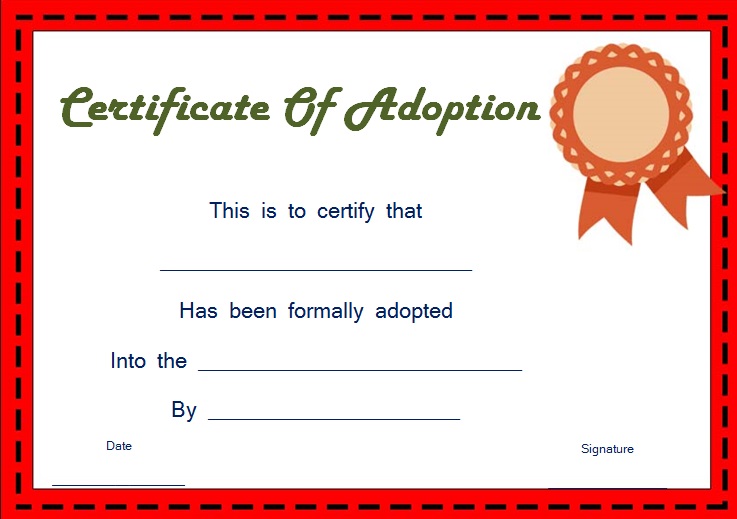 adoption certificate template 23