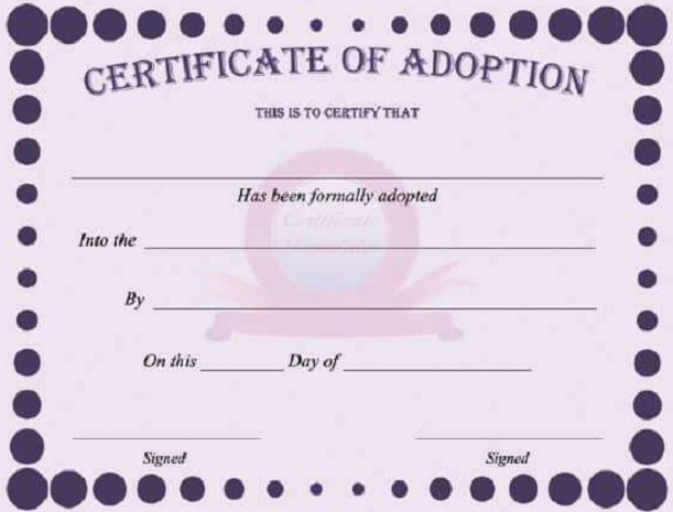 adoption certificate template 33