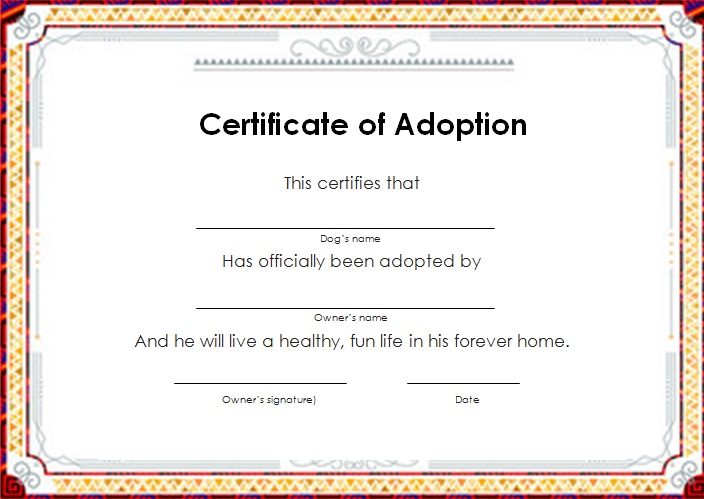 adoption certificate template 5