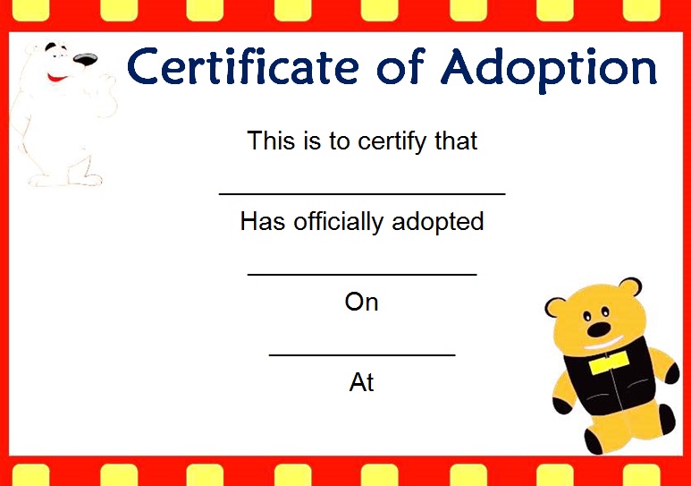 adoption certificate template 6