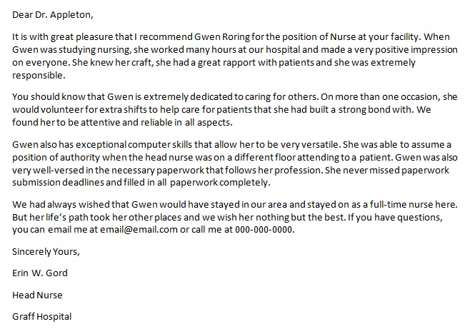 nursing letter of recommendation 4