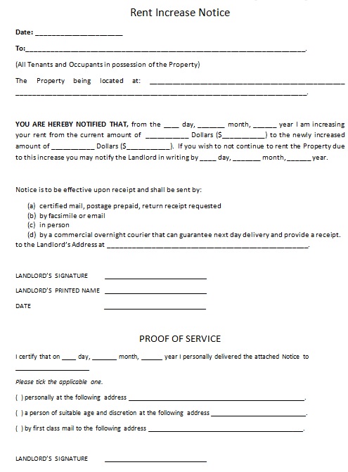 rent increase notice template 23