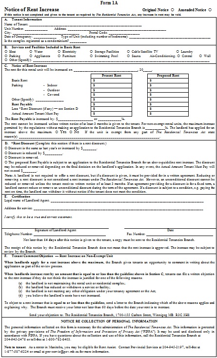 rent increase notice template 4