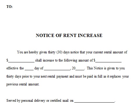 rent increase notice template 5