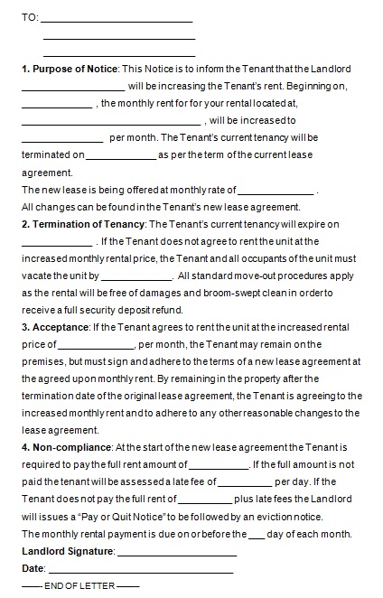 rent increase notice template 7