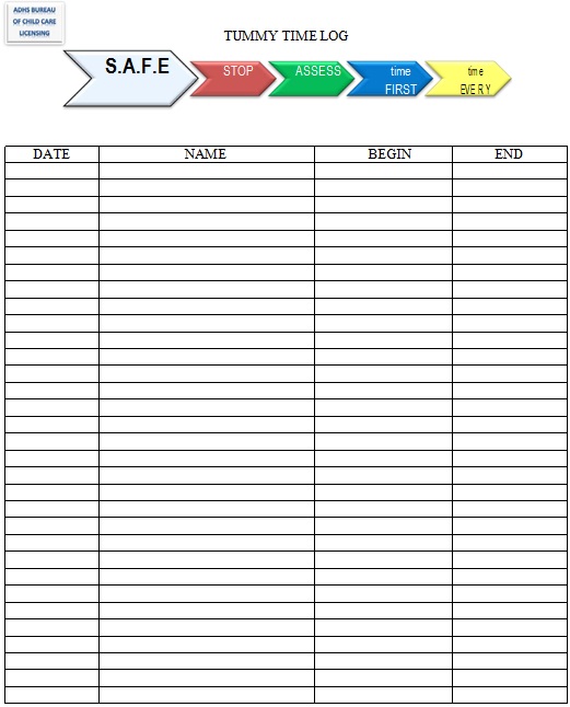 tummy time log template