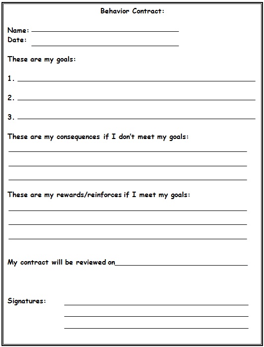 behavior contract template 9