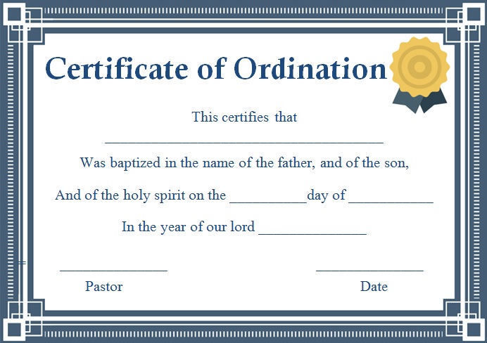 ordination certificate template 11