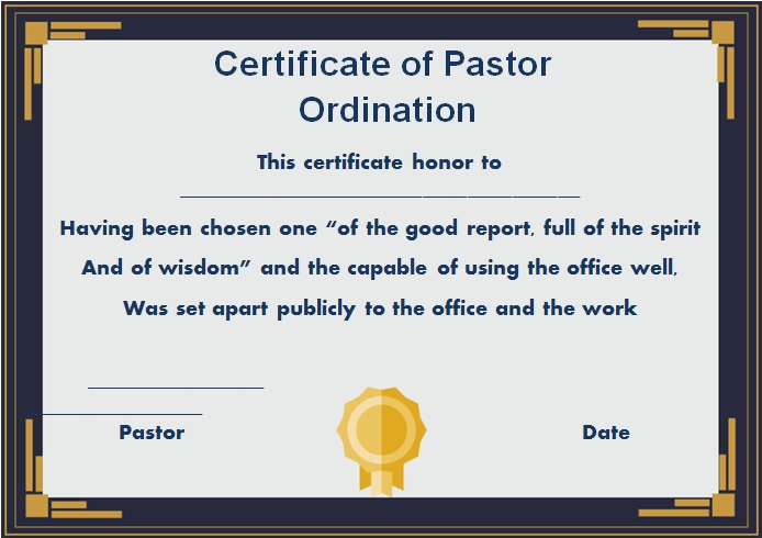 ordination certificate template 15