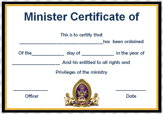 ordination certificate template 17