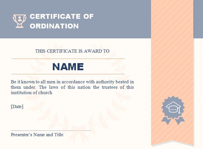 ordination certificate template 19