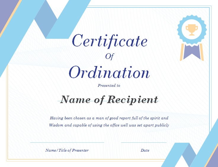 ordination certificate template 20