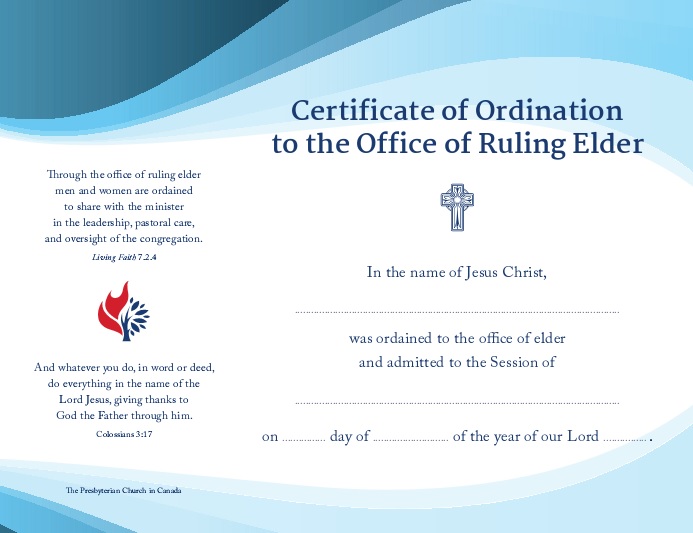 ordination certificate template 27