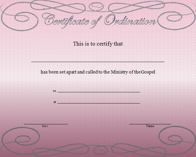 ordination certificate template 6