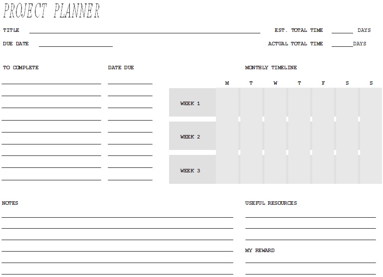 project planner template