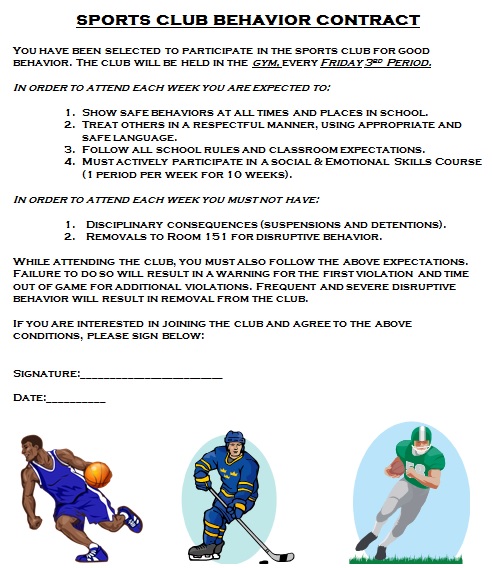 sports club behavior contract template