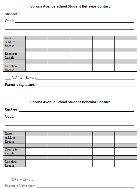student behavior contract template