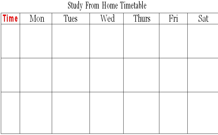 study from home plan template