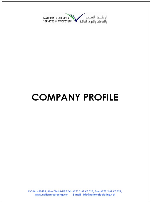 catering services company profile template