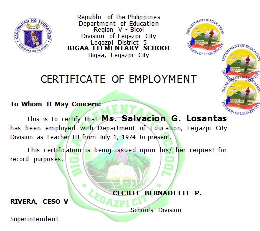 certificate of employment sample 15