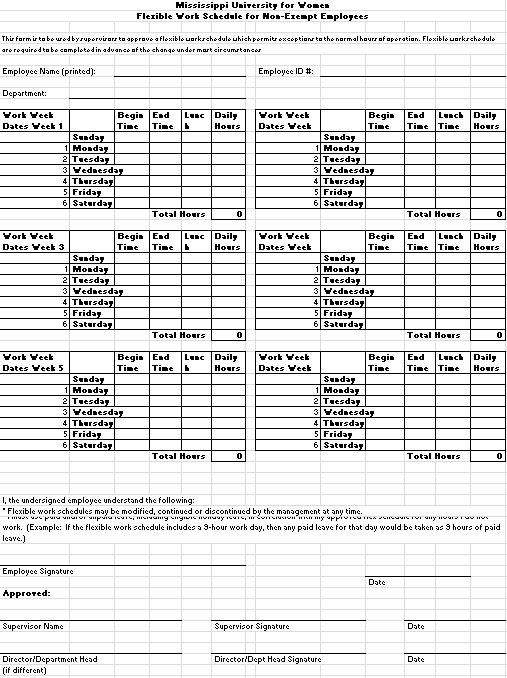 employee schedule template 12