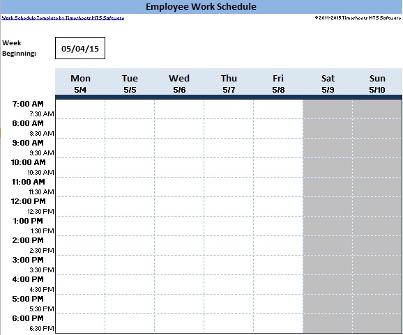 employee schedule template 16
