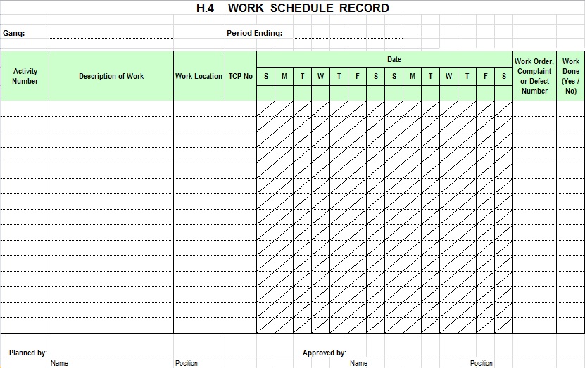 employee schedule template 9