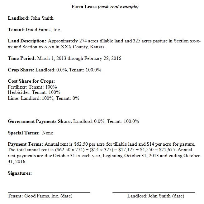 farm lease agreement template 4