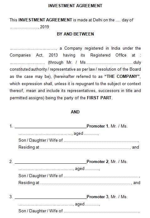 investment agreement template 7