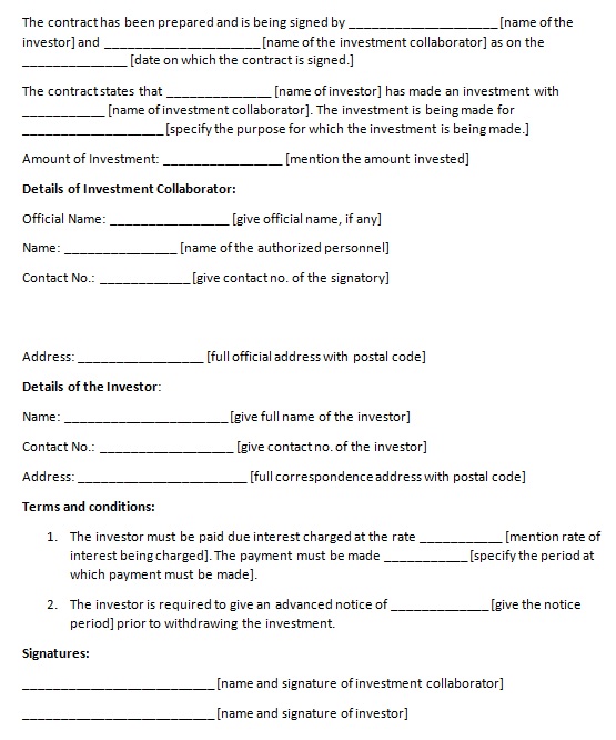 investment contract template 5