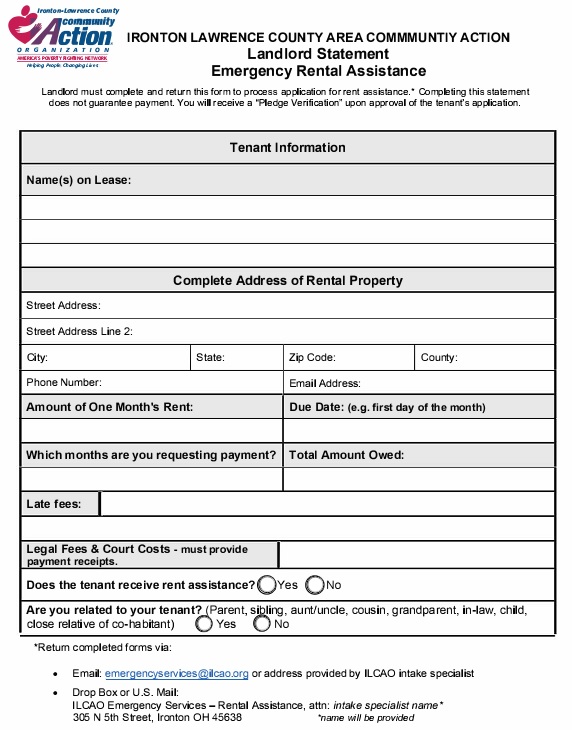 landlord statement form 27