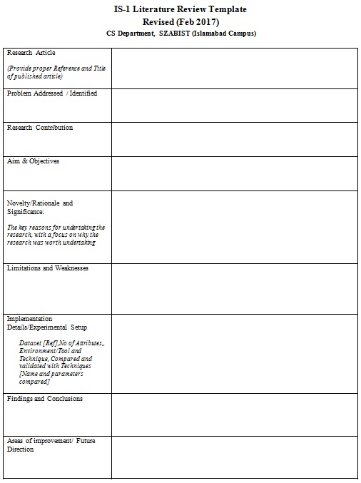 literature review template 4