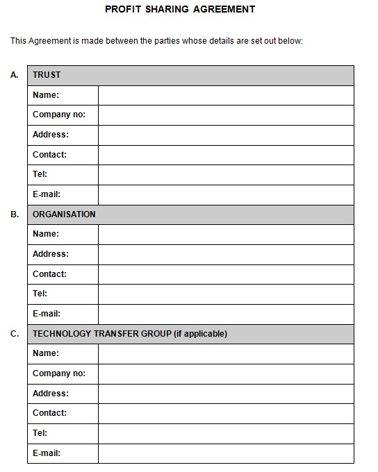 profit sharing agreement template 10
