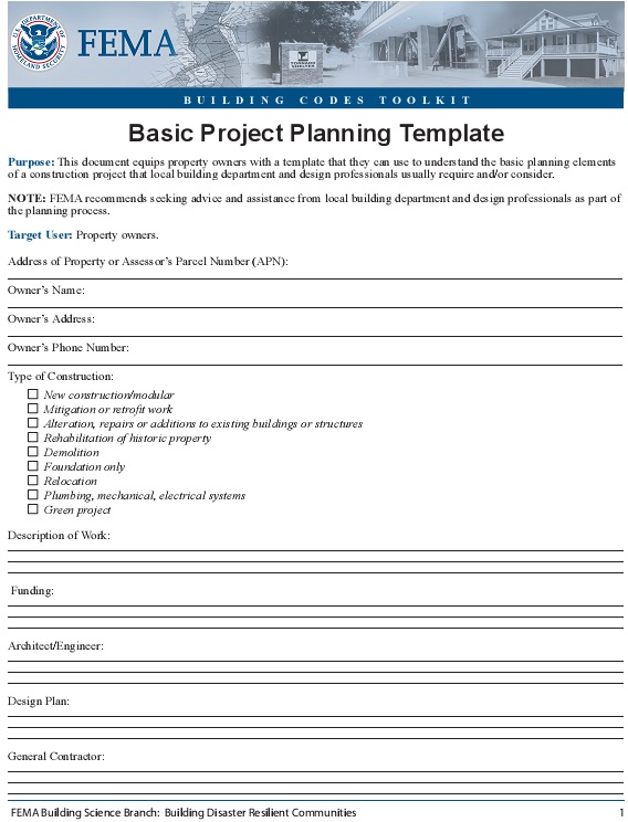 basic project planning template