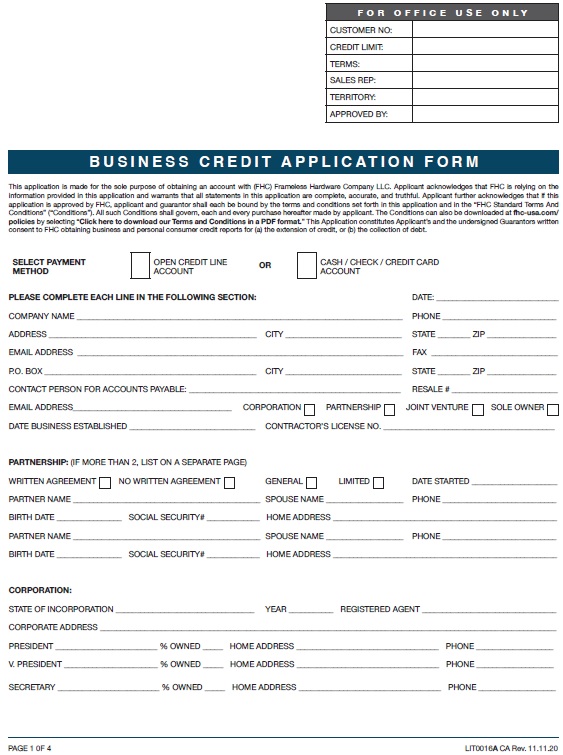 business credit application template 21