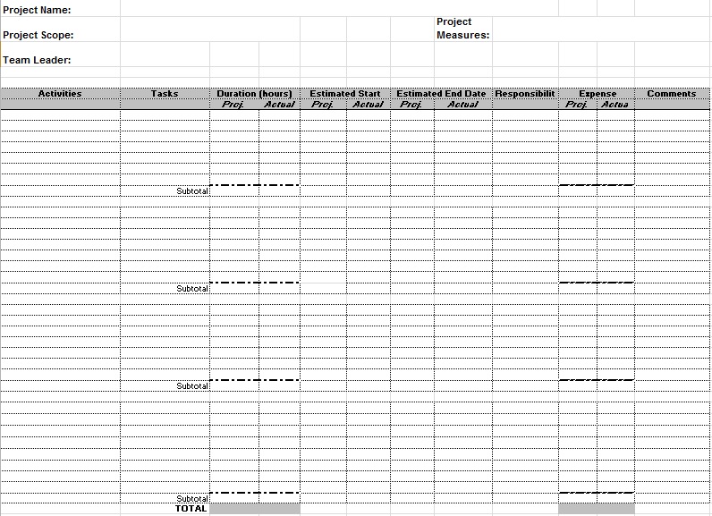 project plan template 2