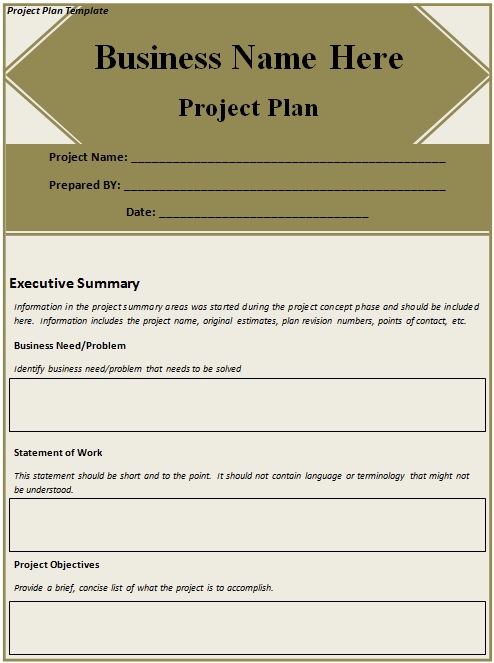 project plan template 9