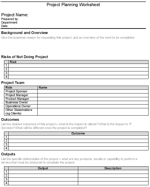 project planning template 3